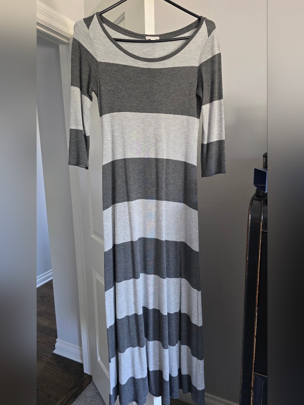 GAP Gray & White Striped Knit Dress